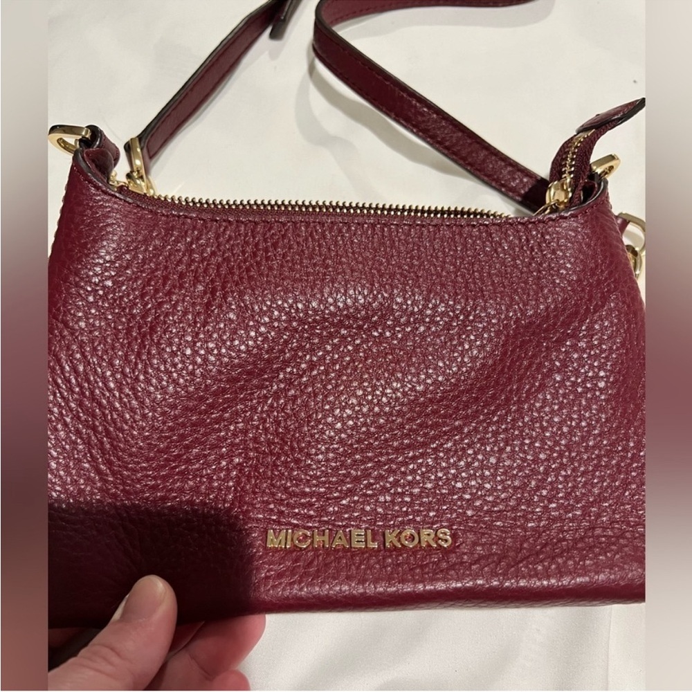 Michael Kors Wine Pebbled Leather Crossbody Bag